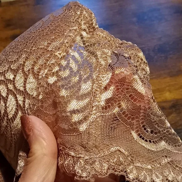 NWOT 36D Feminine Rene Rofe caramel Colored Lace Sexy Padded Underwire Bra - Picture 6 of 12